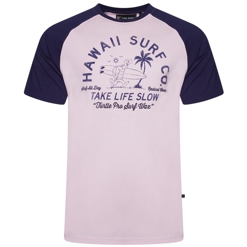 KAM Hawaii Surf Turtle Raglan T-Shirt Pink
